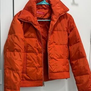 Anne Klein Vibrant Orange Puffer Jacket